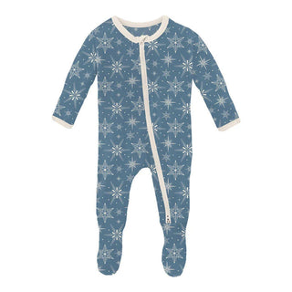 Kickee Pants Parisian Blue Snowflakes