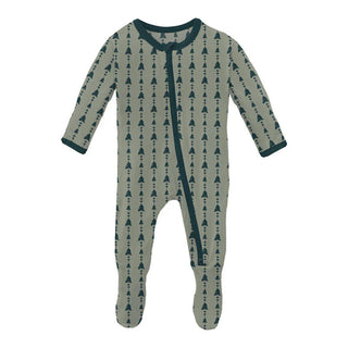 Kickee Pants Silver Sage Trees & Hearts