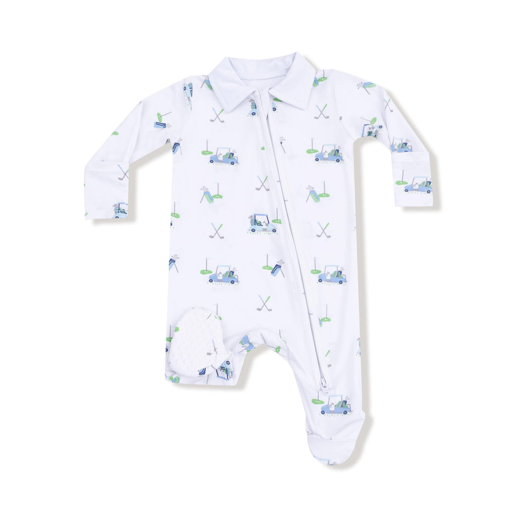 Ivory All Fore Golf 2 Way Zipper Footie