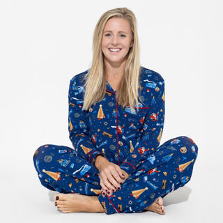 Women's Bamboo Long Sleeve Pajama Set - The Polar Express Bellabu Bear Size: XS