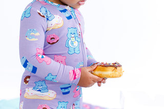 Birdie Bean Girl's Convertible Footie Romper - Care Bears Donuts and Coffee