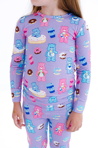 Birdie Bean Girl's Long Sleeve Pajama Set - Care Bears Donuts and Coffee