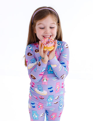 Birdie Bean Girl's Long Sleeve Pajama Set - Care Bears Donuts and Coffee