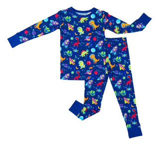 Bamboo Long Sleeve Pajama Set - Comet (Dinosaurs and Space) Birdie Bean Size: 2T