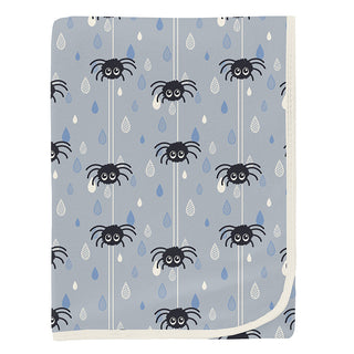 KicKee Pants Baby Boys Print Swaddling Blanket - Pearl Blue Itsy Bitsy Spider