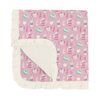 KicKee Pants Baby Girls Print Ruffle Stroller Blanket - Cake Pop Tea Party
