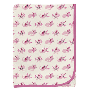 KicKee Pants Baby Girls Print Swaddling Blanket - Natural Axolotl Party