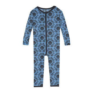 KicKee Pants Boy's Convertible Sleeper with Zipper - Dream Blue Four Dragons
