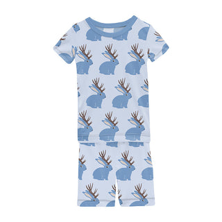 KicKee Pants Boy's Print Short Sleeve Pajama Set with Shorts - Dew Jackalope