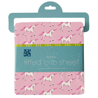 KicKee Pants Girl's Print Fitted Crib Sheet - Cake Pop Prancing Unicorn