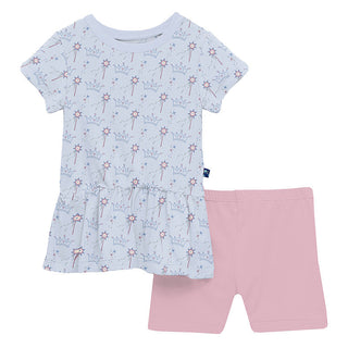 KicKee Pants Girl's Short Sleeve Playtime Outfit Set - Dew Magical Princess