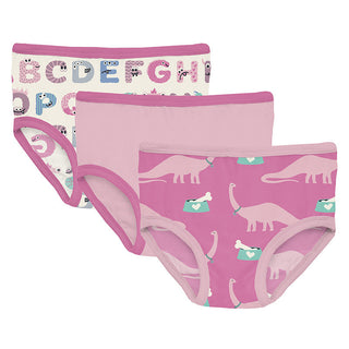 Girl's Underwear Set - Natural ABC Monsters, Cake Pop & Tulip Pet Dino