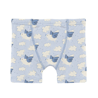 Kickee Pants Boy's Boxer Briefs Set - Dew Flying Pigs, Dream Blue & Dream Blue Bespeckled Frogs
