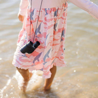 Bamboo Classic Long Sleeve Swing Dress - Baby Rose Splashing Whales KicKee Pants Size: 2T