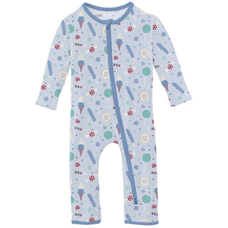 Kickee Pants Coverall with 2-Way Zipper - Dew Candy Dreams
