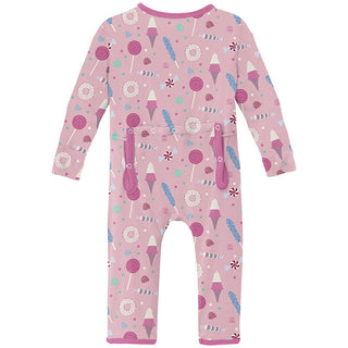Kickee Pants Girl's Coverall with 2-Way Zipper - Cake Pop Candy Dreams
