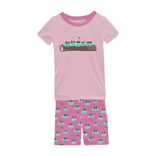 Kickee Pants Graphic Tee Pajama Set with Shorts - Tulip Bespeckled Frogs