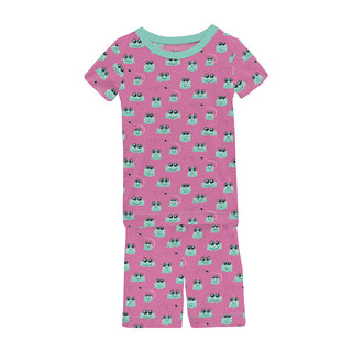 Kickee Pants Girl's Short Sleeve Pajama Set with Shorts - Tulip Bespeckled Frogs