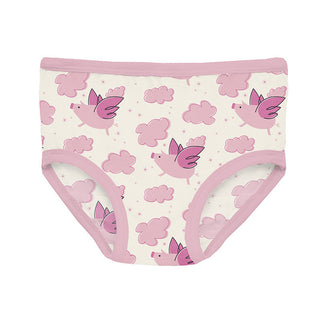 Kickee Pants Girl's Underwear - Natural Flying Pigs