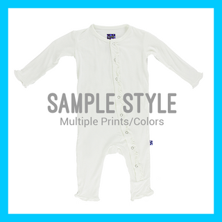 Kickee Pants Girl's Muffin Ruffle Coverall with Snaps - Fall 3 Aquatic Adventure PRE-ORDER Drop 1 (AA24)