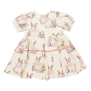 Pink Chicken Girl's Maribelle Dress - Bunny Friends