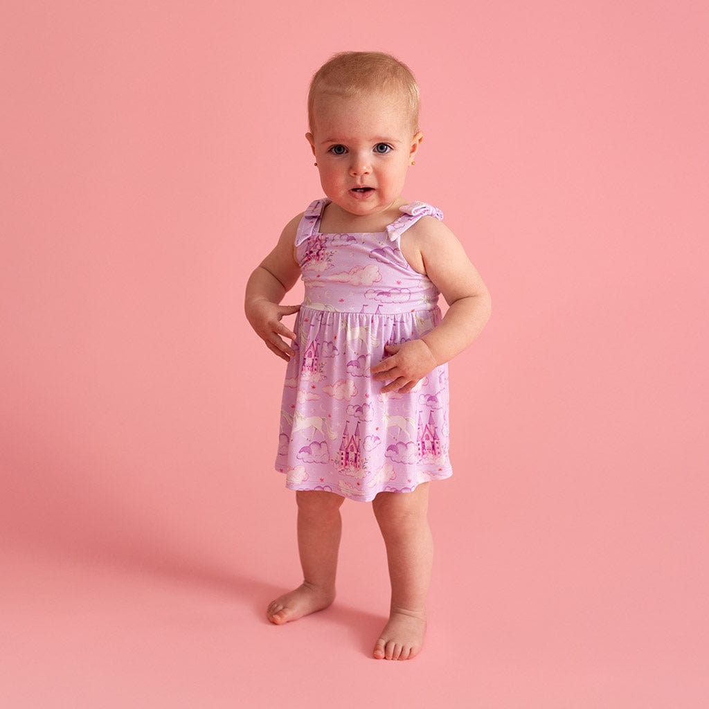 Posh Peanut Bow Babydoll Bodysuit Dress