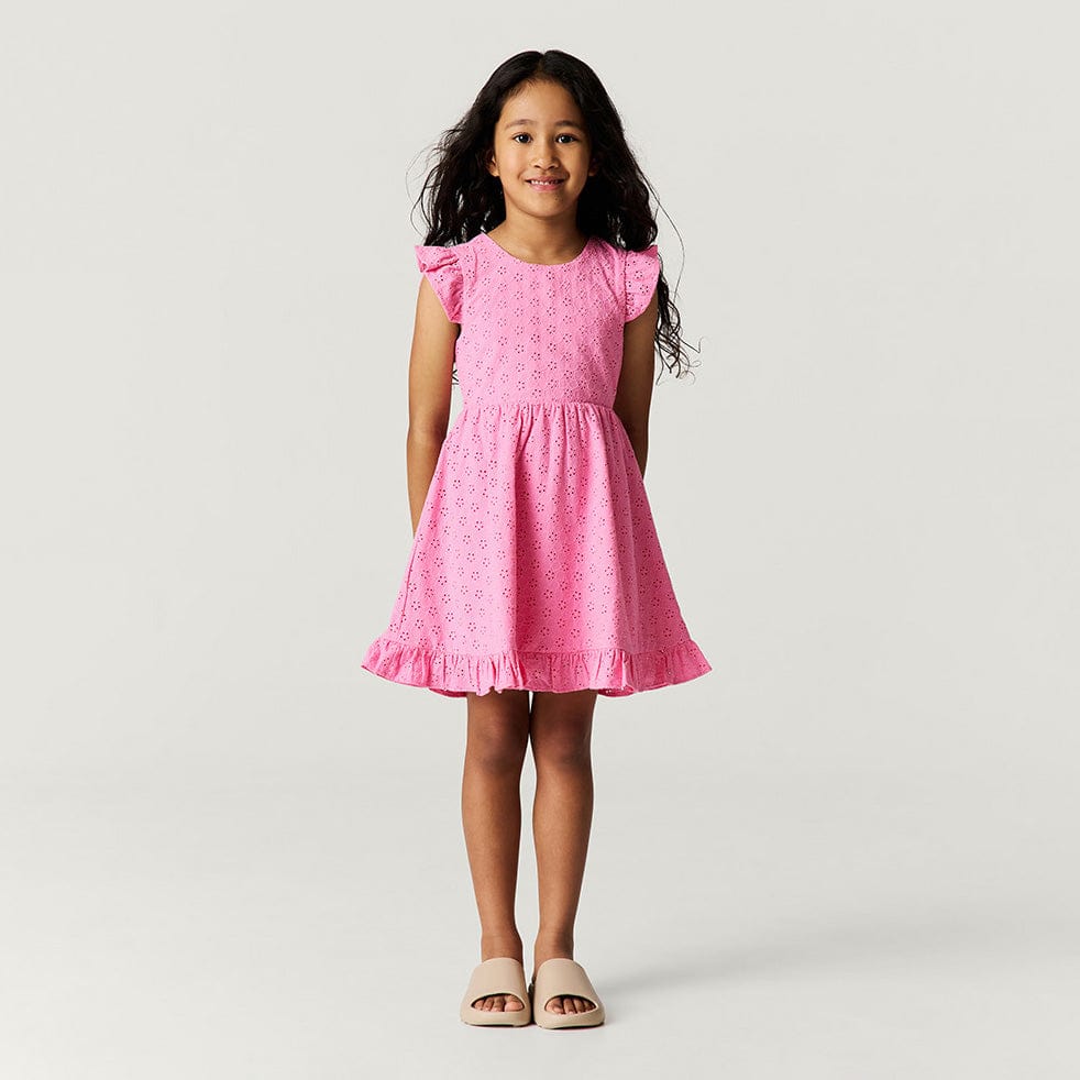 Posh Peanut Eyelet Tie-Back Dress
