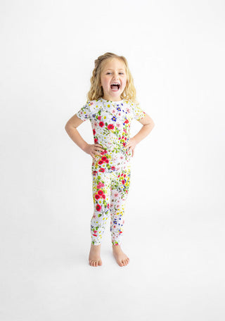 Posh Peanut Girl's Short Sleeve Pajama Set - Barbara (Floral)