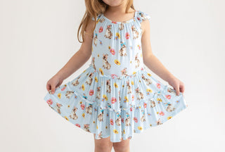 Posh Peanut Girl's Tiered Flutter Sleeve Dress - Tinsley Jane