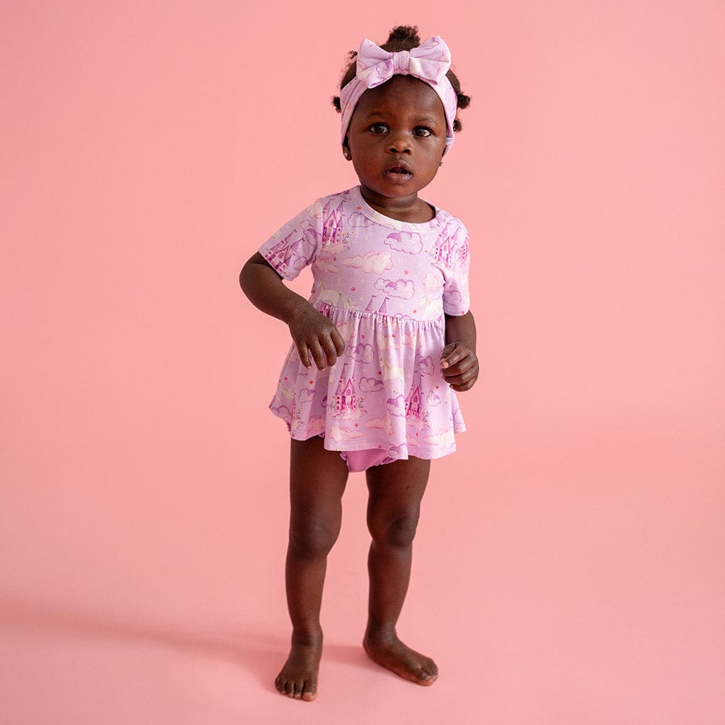 Bamboo Dino Peplum Ruffled Bummie Set main image 0