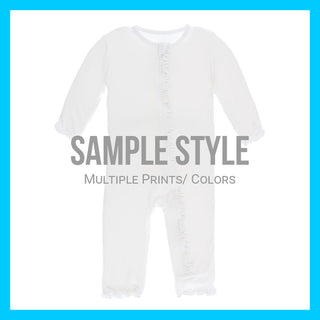 Kickee Pants Girl's Solid Muffin Ruffle Coverall with 2-Way Zipper - Fall 3 Aquatic Adventure PRE-ORDER Drop 1 (AA24)