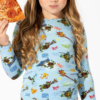 Bamboo Long Sleeve Pajama Set - Teenage Mutant Ninja Turtles Pizza Bellabu Bear Size: 18-24 Months