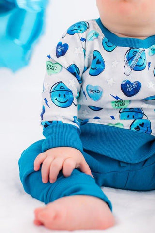 Bamboo Crewneck Sweatshirt - Morris (Valentine Emojis) Birdie Bean Size: 12-18 Months