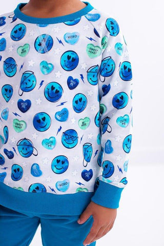 Bamboo Crewneck Sweatshirt - Morris (Valentine Emojis) Birdie Bean Size: 12-18 Months