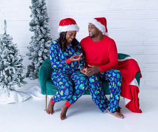 Men's Bamboo Long Sleeve Lounge Pajama Set - Kevin (Christmas Trees) Birdie Bean Size: M