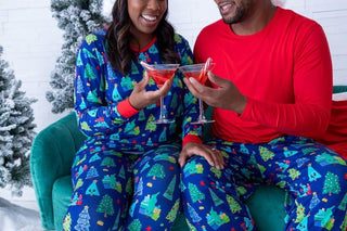 Men's Bamboo Long Sleeve Lounge Pajama Set - Kevin (Christmas Trees) Birdie Bean Size: M