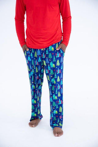 Men's Bamboo Long Sleeve Lounge Pajama Set - Kevin (Christmas Trees) Birdie Bean Size: M