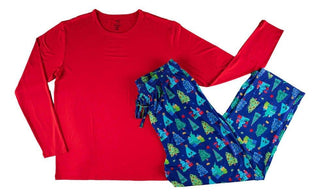 Men's Bamboo Long Sleeve Lounge Pajama Set - Kevin (Christmas Trees) Birdie Bean Size: M