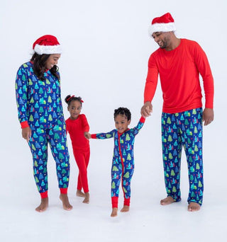 Men's Bamboo Long Sleeve Lounge Pajama Set - Kevin (Christmas Trees) Birdie Bean Size: M