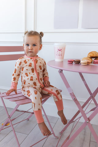 Bamboo Convertible Footie Romper - Pumpkin Latte In My Jammers Size: 0-3 Months