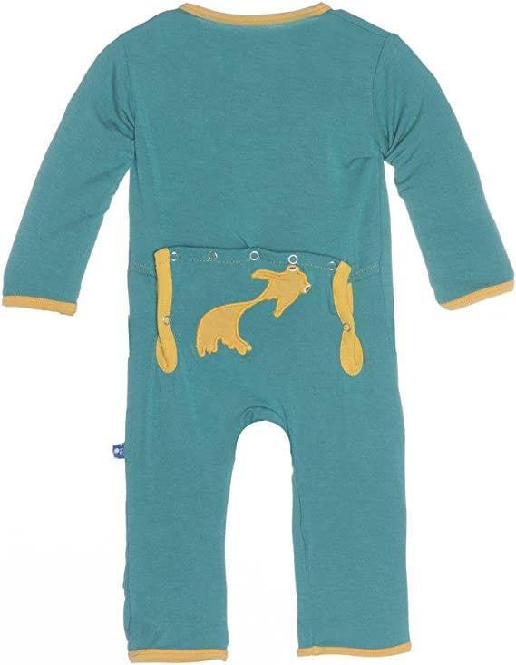 KICKEE PANTS APPLIQUE COVERALL ZIPPER - LOTUS I LOVE GRANDPA main image 1