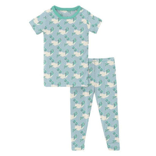 Boy's Print Bamboo Short Sleeve Pajama Set - Windy Day Kites KicKee Pants Size: 18-24 Months