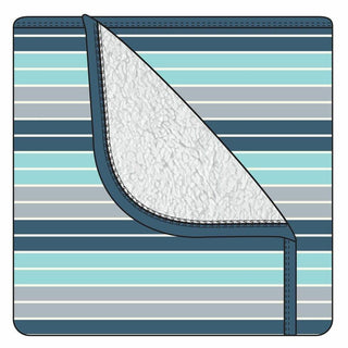 Custom Print Bamboo Sherpa-Lined Toddler Blanket - Sport Stripe with Deep Sea, One Size KicKee Pants Size: One Size