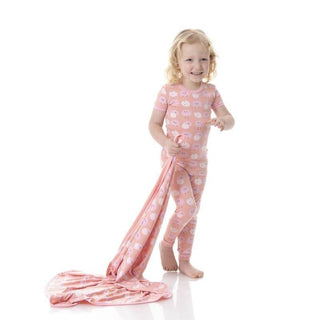 Girl's Print Bamboo Short Sleeve Pajama Set - Blush Peep Peeps KicKee Pants Size: 12-18 Months