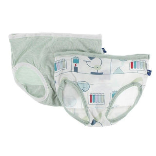 Girl's Bamboo Underwear Set - Aloe Venus Orbit and Natural Chemistry Lab KicKee Pants Size: 2T/3T