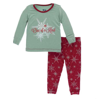 Kickee Pants Crimson Snowflakes