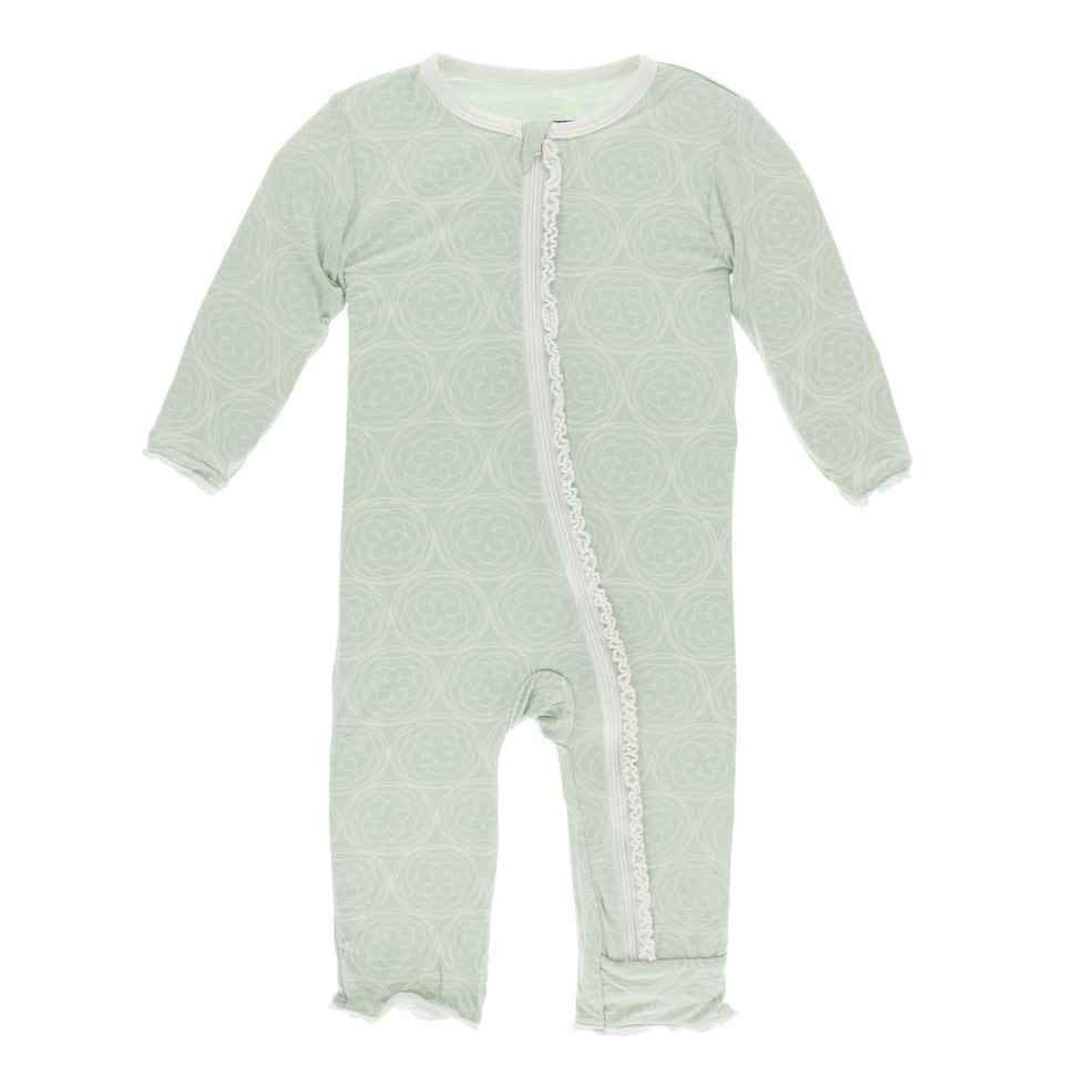 Print Bamboo Muffin Ruffle Coverall with Zipper - English Rose Travel Guide