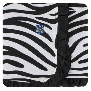 Print Bamboo Ruffle Stroller Blanket Natural Zebra Print, One Size KicKee Pants Size: One Size