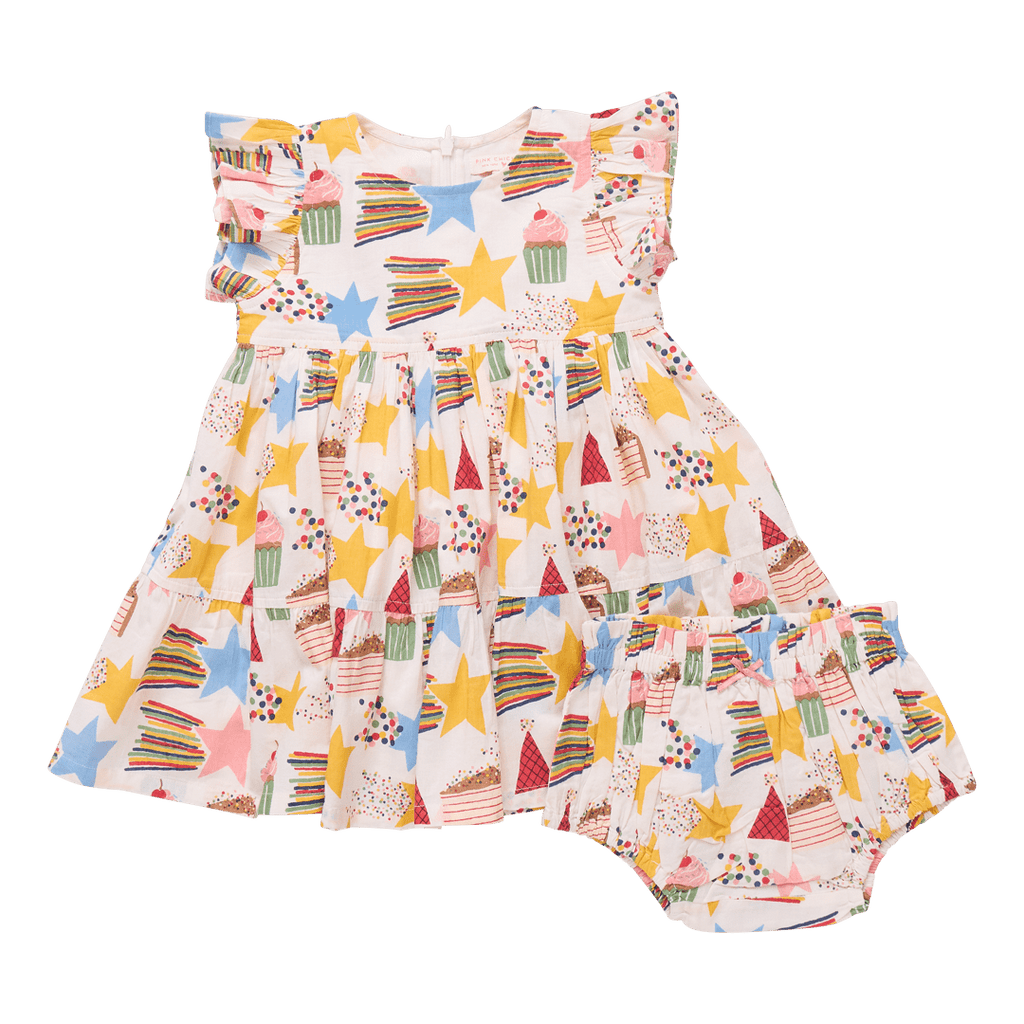 pink chicken christmas dress Girls Autumn Ring in the holidays with a joyful noise in our Baby Girls Jaipur Dress crafted in our festive Christmas Bows and Bells Print white christmas dresses Pink Chicken