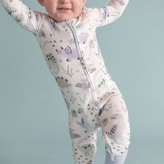 Bamboo Convertible Footie Romper - Milo (Dinosaurs) Posh Peanut Size: 9-12 Months